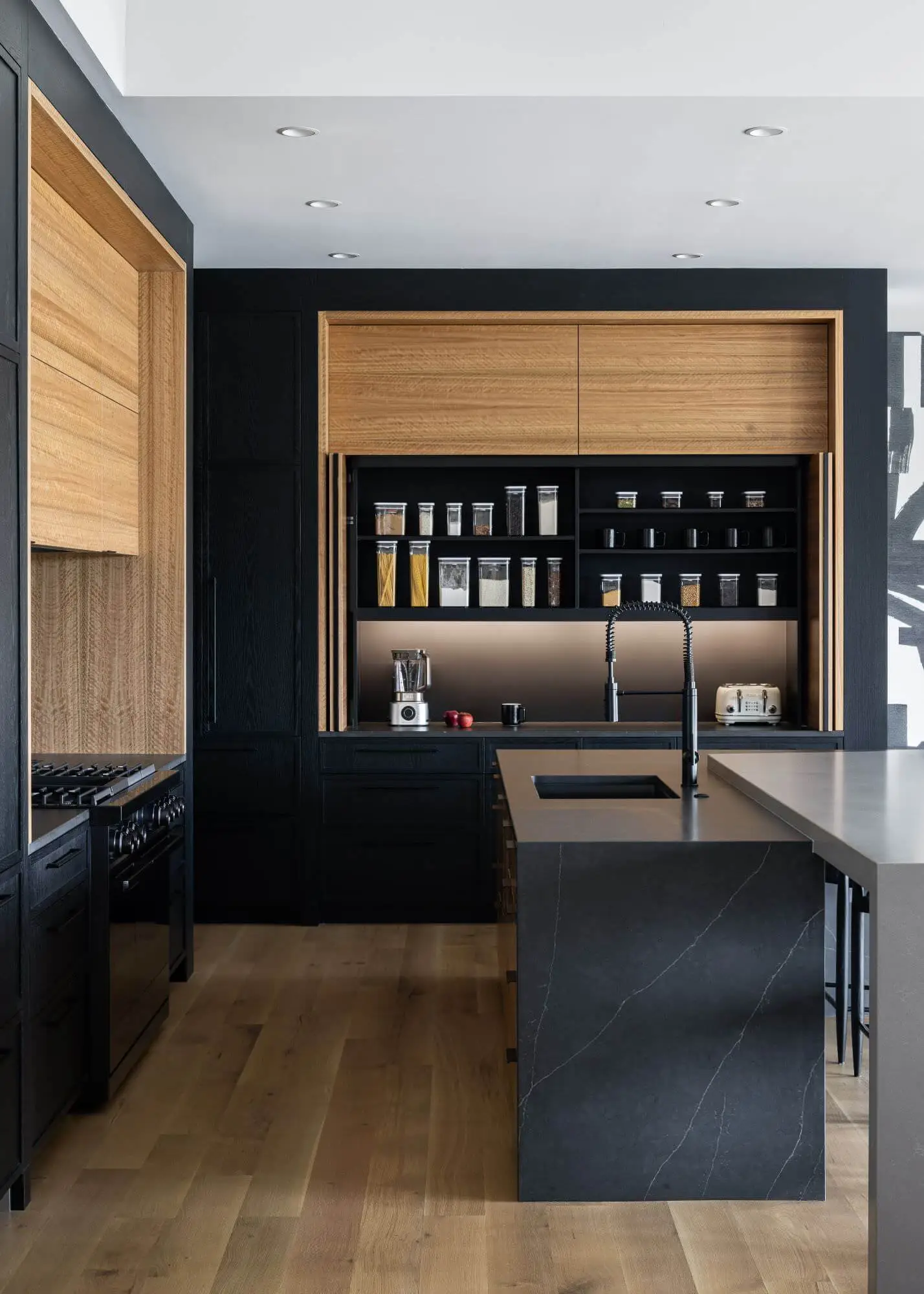 cabinets in kitchen - open