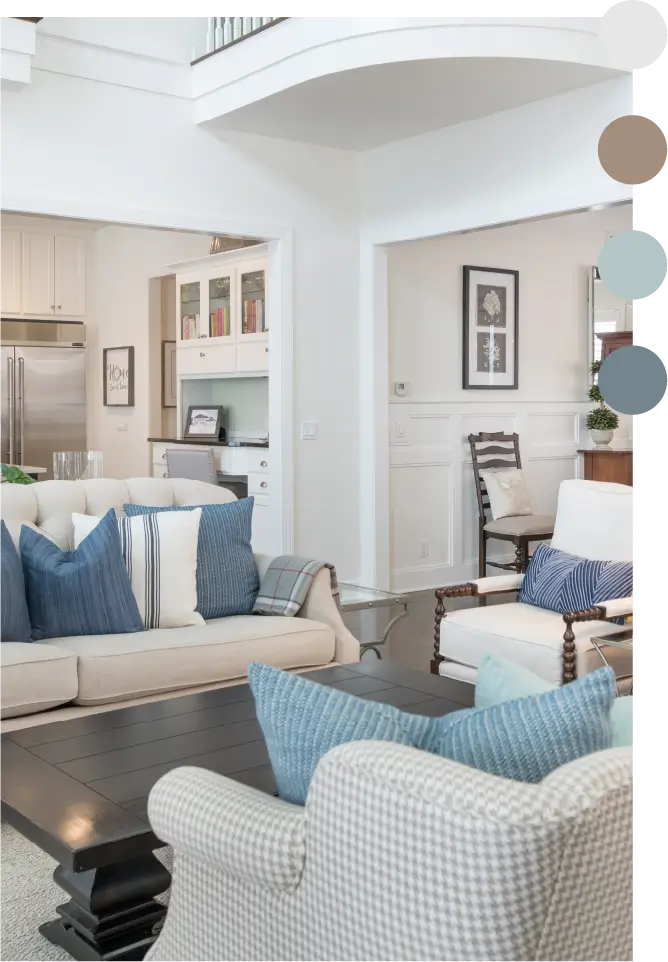 color palette - coastal colors of blues, grays, and white